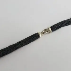 Tiffany & Co. Rare Sterling Silver Multi Strand Black Oxidized Mesh Bracelet