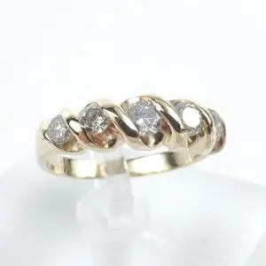 14k Yellow Gold .50ct Round Brilliant Diamond Engagement Band Ring 5.25''