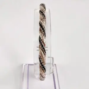 John Hardy Sterling Silver Black Sapphire Lava Bangle Bracelet