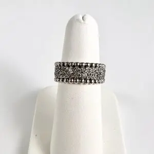 Pandora Beaded Pave Band Ring Sz 5.25