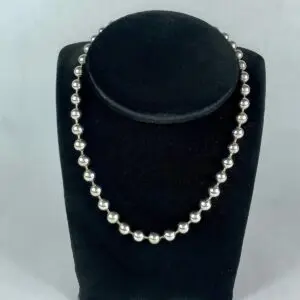 Tiffany & Co. 925 Sterling Silver 8mm 18.25'' Beaded Ball Necklace