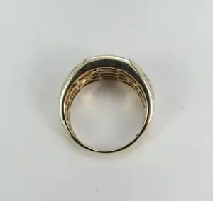 Gold ring viewed from the bottom.