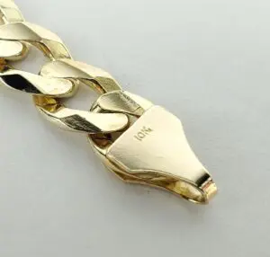 Gold chain bracelet with 10K marking.