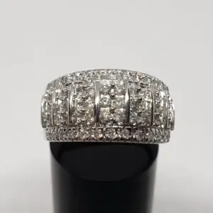 14k White Gold .68ctw D/E/F SI/I Round Brilliant Natural Diamond Cluster Ring