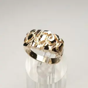 14k Yellow Gold 11mm Wide Nugget Mens Ladys Unisex Ring 8.5''