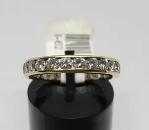 14k Yellow Gold 1.44c Channel Set Diamond Wedding Anniversary Eternity Band Ring