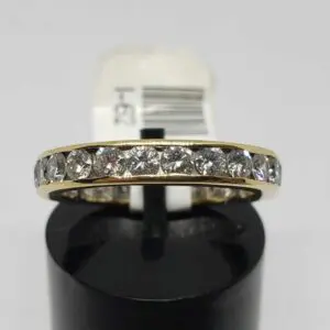 14k Yellow Gold 1.44c Channel Set Diamond Wedding Anniversary Eternity Band Ring