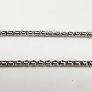 Silver chains on a white background.