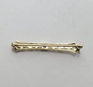 Gold hair clip on white background.