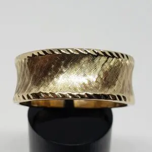 14k Yellow Gold Satin Brush Finished 10mm Men's Unisex Ring Wedding Band 12.75''