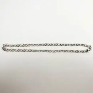 Silver chain on white background.