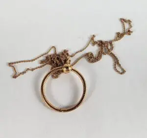 Pandora 925 Sterling Silver Rose Cable Rope Necklace w/ Medium O Pendant