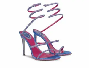 Rene Caovilla Cleo 105 - Sapphire Blue Sandal With Crystals