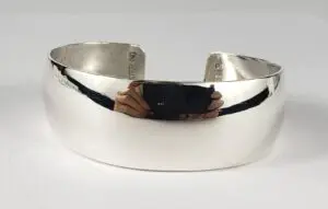 S. CLY 925 Sterling Silver Navajo Native American Handmade Cuff Bangle Bracelet