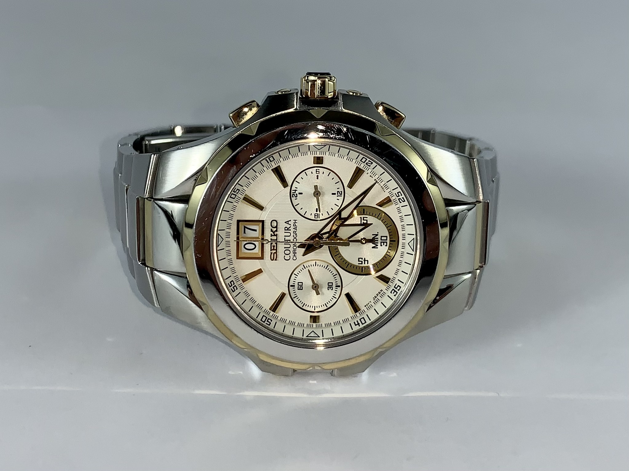 Seiko Coutura Two-Tone Chronograph Watch 7T04-0AB0 - Barry's Pawn and ...