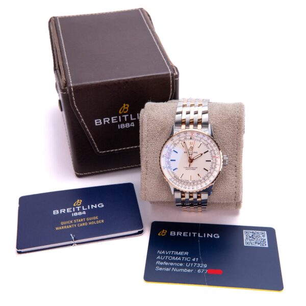 Breitling Navitimer Automatic 41mm U17329 Two Tone Rose Gold Watch - Image 2