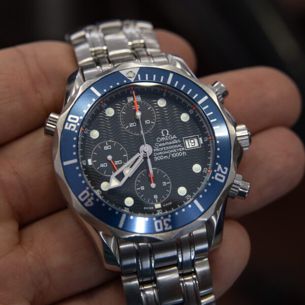 2006 Omega Seamaster 300m 2599.80 Chronograph Blue Automatic 41.5mm Watch - Image 3