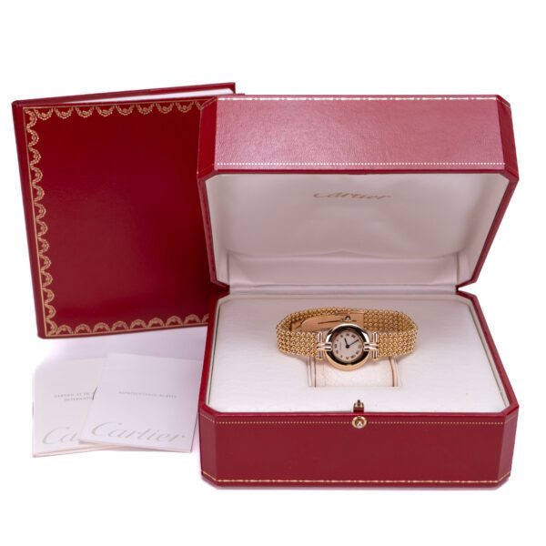 Cartier Ref 1980 Colisee 750 18k Gold Beadded Bracelet 24mm Watch w Box/Booklets - Image 2