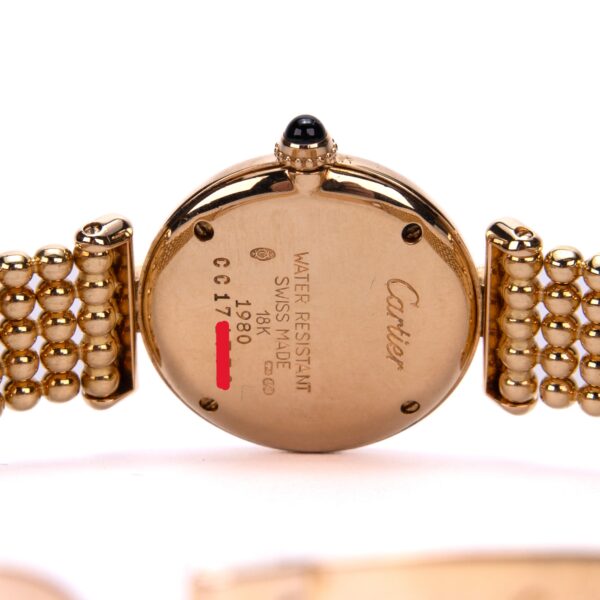 Cartier Ref 1980 Colisee 750 18k Gold Beadded Bracelet 24mm Watch w Box/Booklets - Image 12