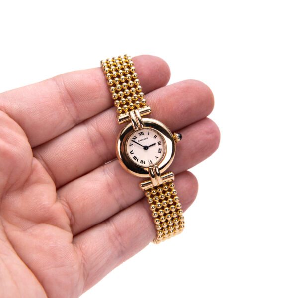 Cartier Ref 1980 Colisee 750 18k Gold Beadded Bracelet 24mm Watch w Box/Booklets - Image 6