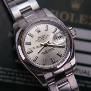 2007 Rolex 179160 Z Serial Datejust Silver Dial Ladies Watch w Card