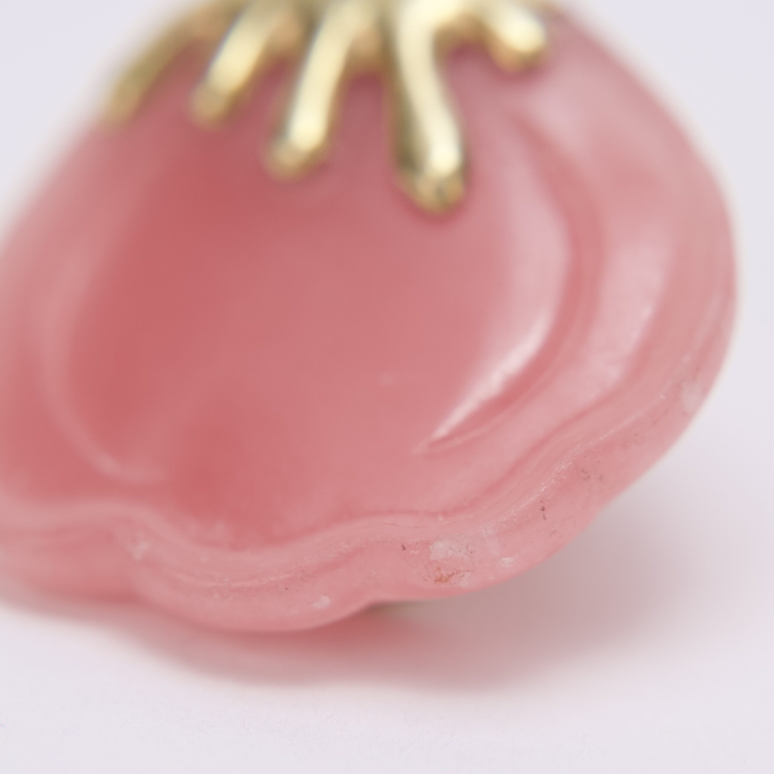 Tiffany & Co. 18k Gold Rose Quartz Tulip Clip On Earrings - Image 12