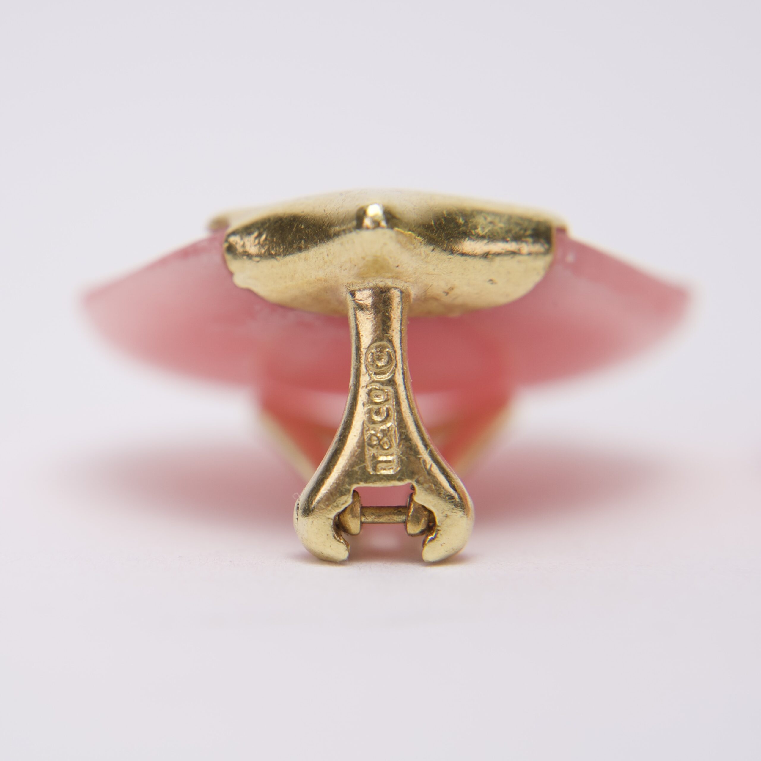 Tiffany & Co. 18k Gold Rose Quartz Tulip Clip On Earrings - Image 10