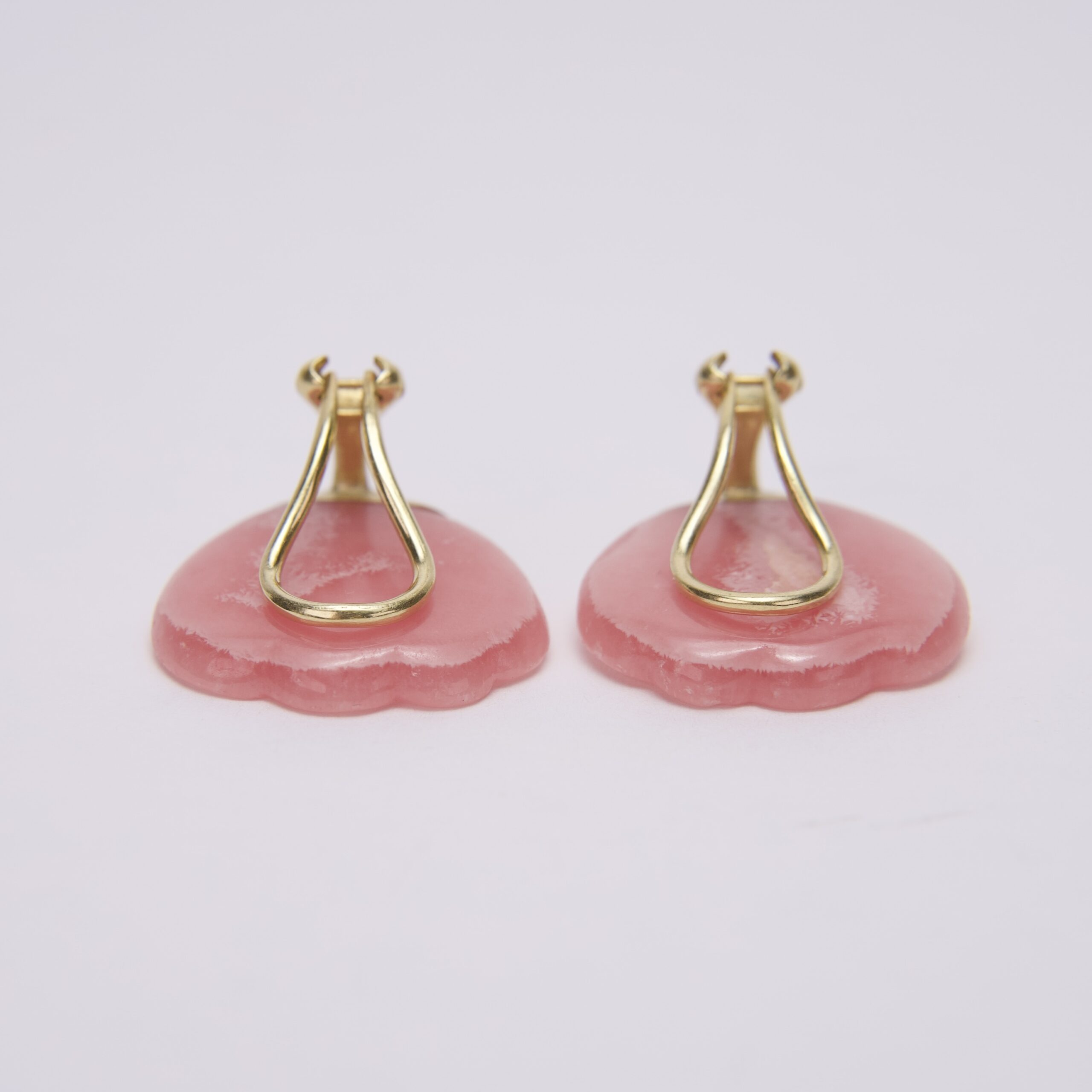 Tiffany & Co. 18k Gold Rose Quartz Tulip Clip On Earrings - Image 7