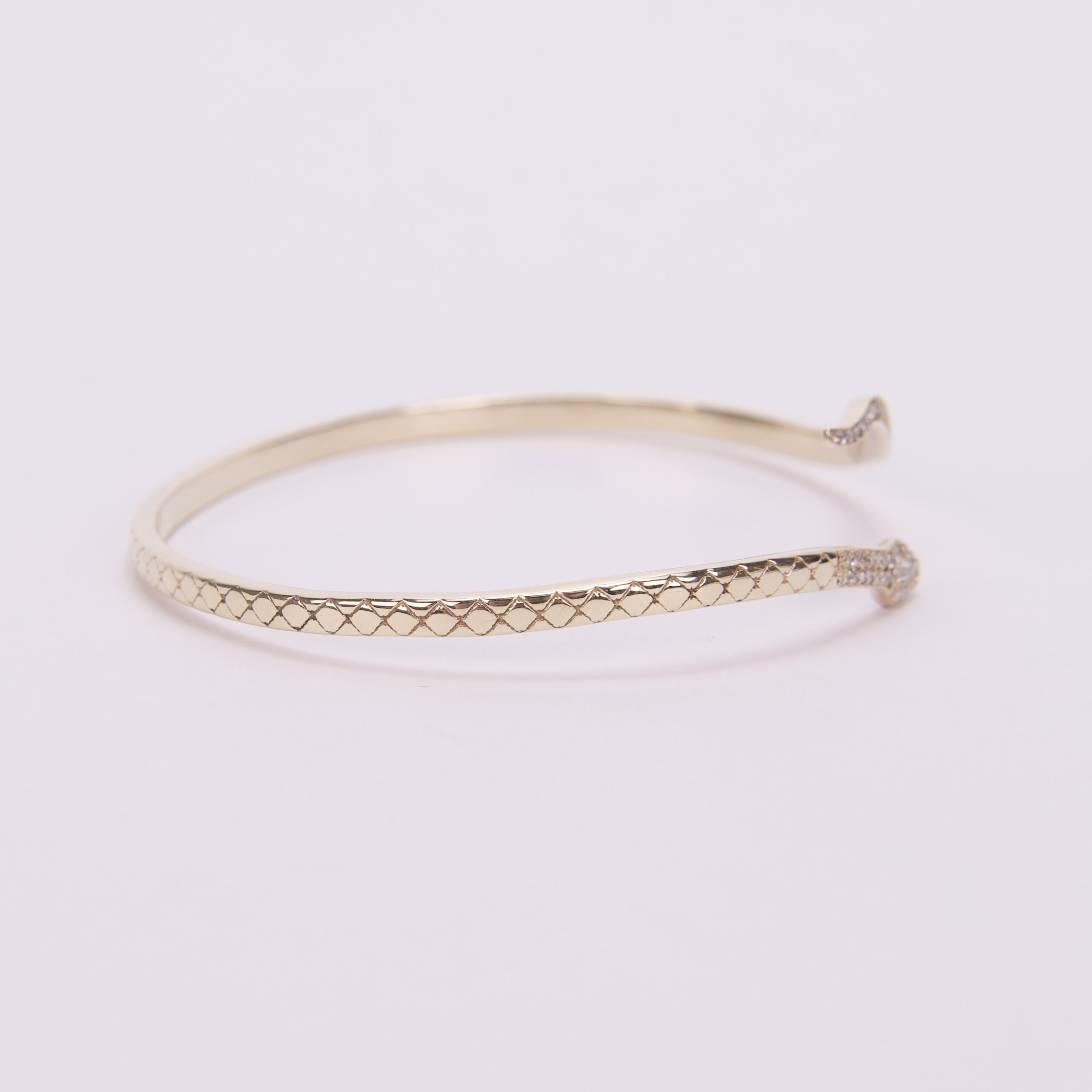 Kathy Rose Roseark 14k Yellow Gold Diamond Snake Cuff Bangle - Image 4