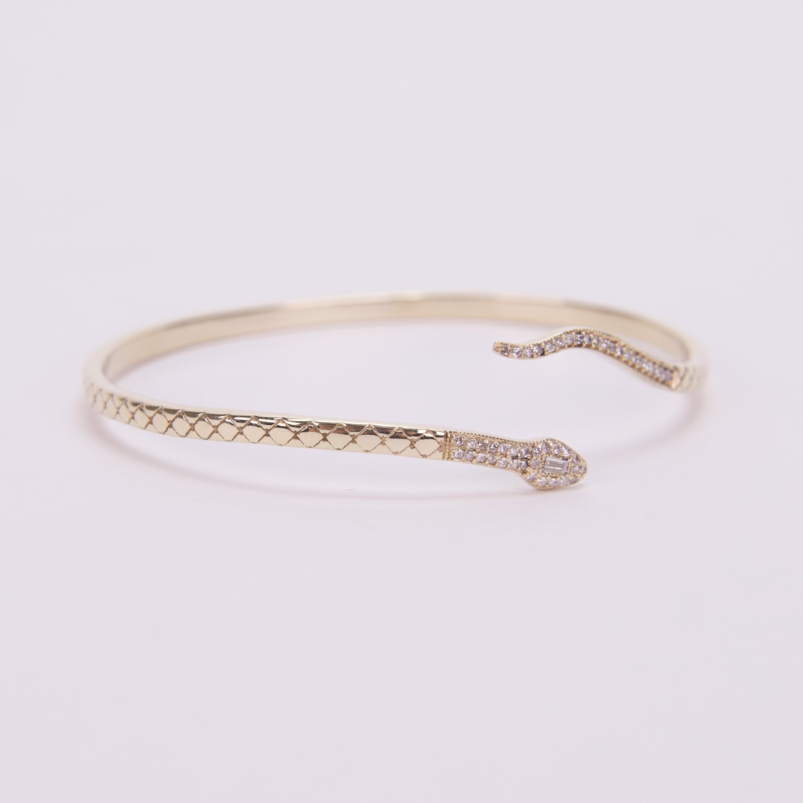 Kathy Rose Roseark 14k Yellow Gold Diamond Snake Cuff Bangle - Image 3