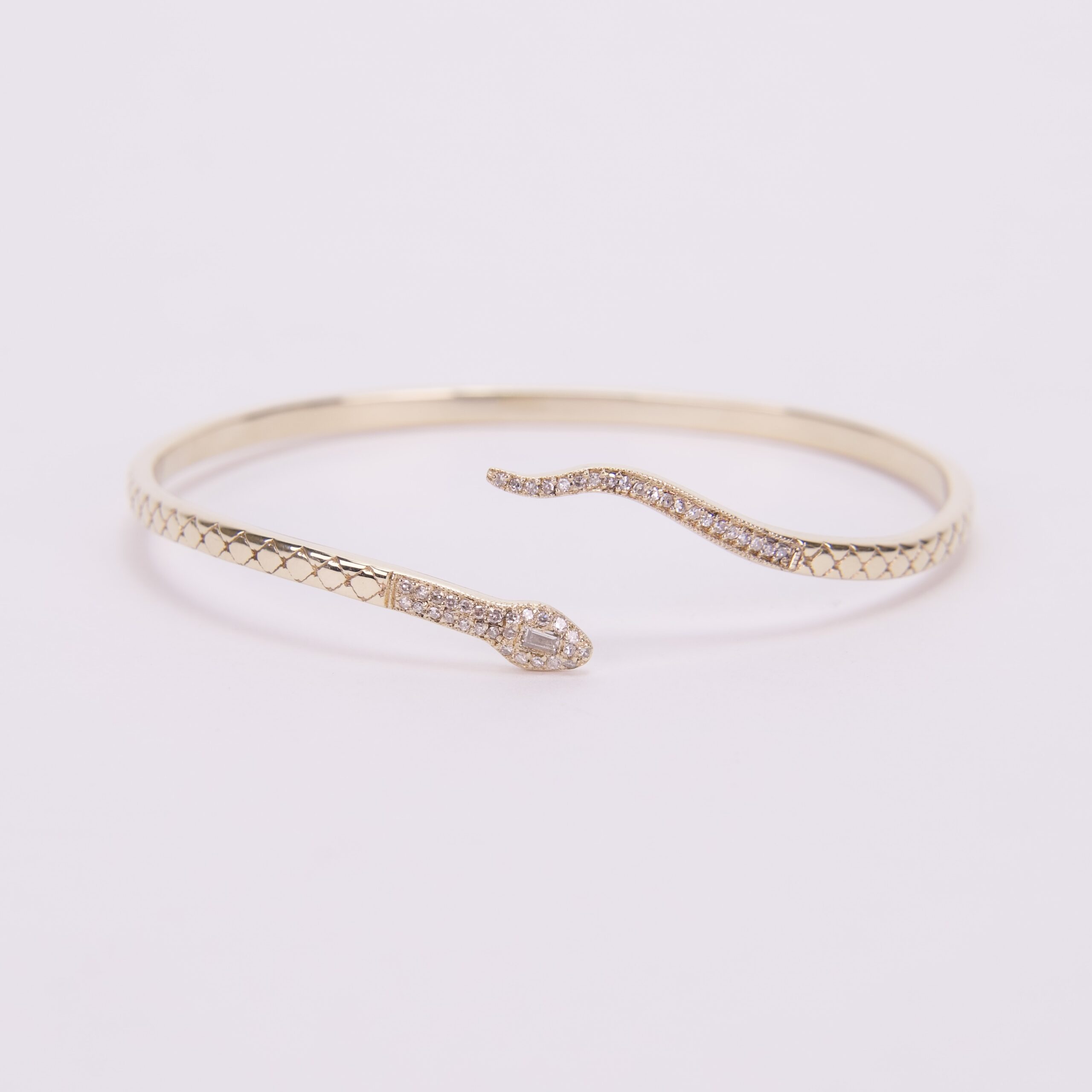 Kathy Rose Roseark 14k Yellow Gold Diamond Snake Cuff Bangle - Image 2