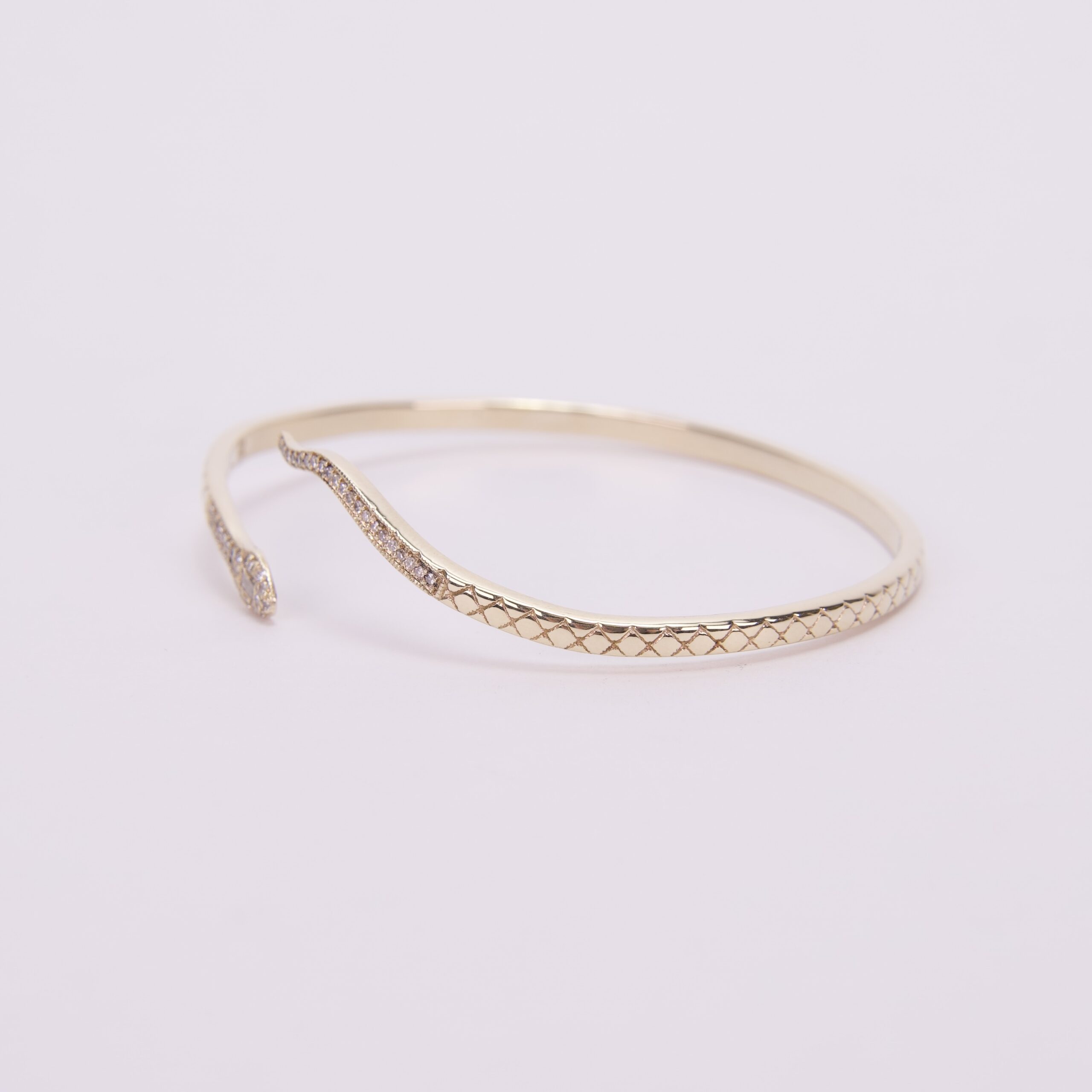 Kathy Rose Roseark 14k Yellow Gold Diamond Snake Cuff Bangle - Image 7