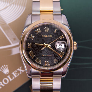 Rolex Datejust 16203 36mm Black Jubilee Dial Two Tone Oyster Bracelet Watch