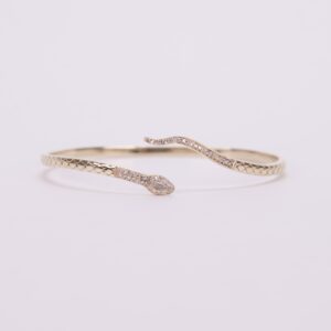 Kathy Rose Roseark 14k Yellow Gold Diamond Snake Cuff Bangle