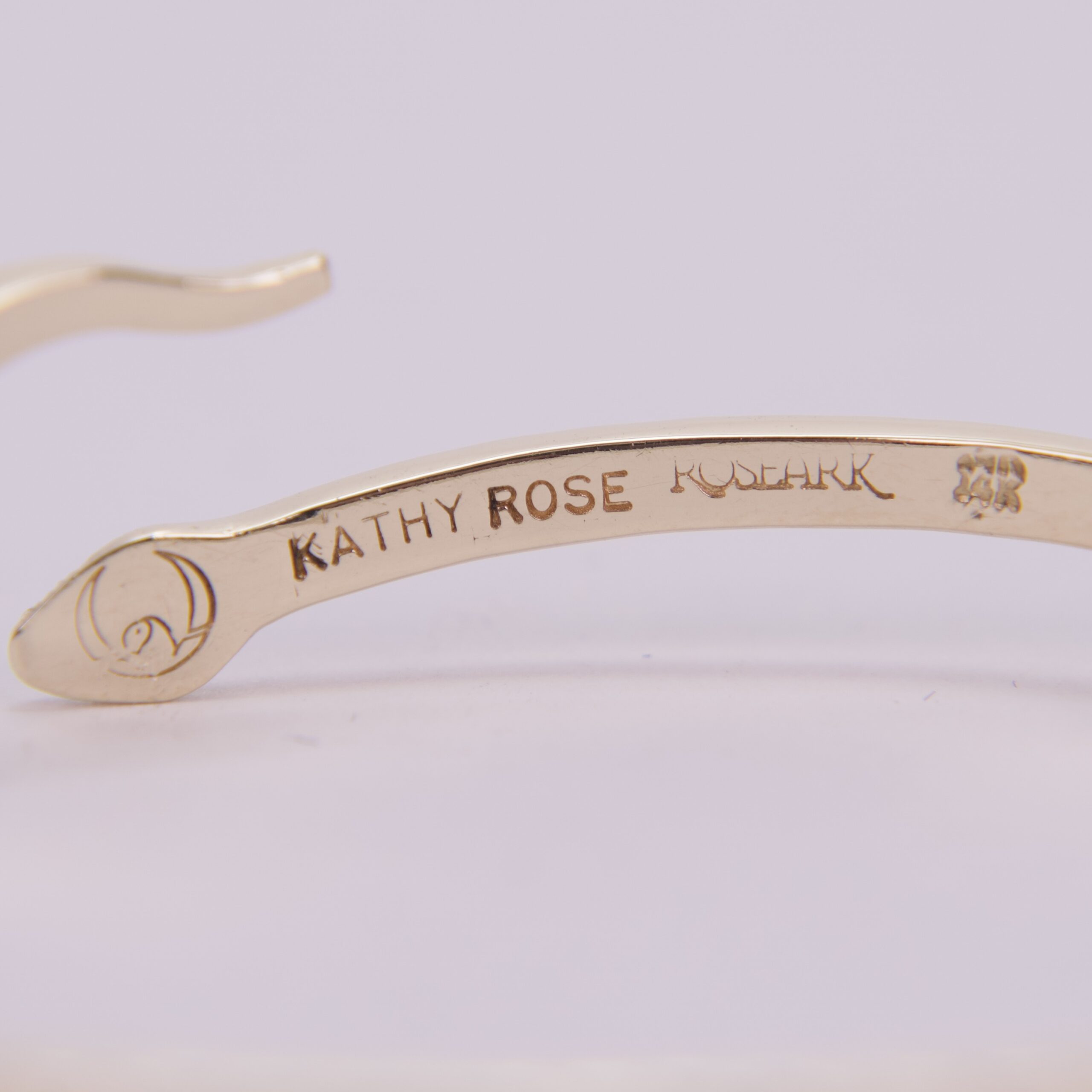 Kathy Rose Roseark 14k Yellow Gold Diamond Snake Cuff Bangle - Image 10