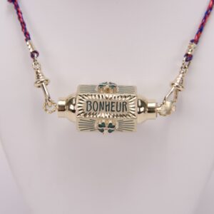 Marie Lichtenberg 14K Yellow Gold Bonheur Diamond Enamel Clover Locket Necklace