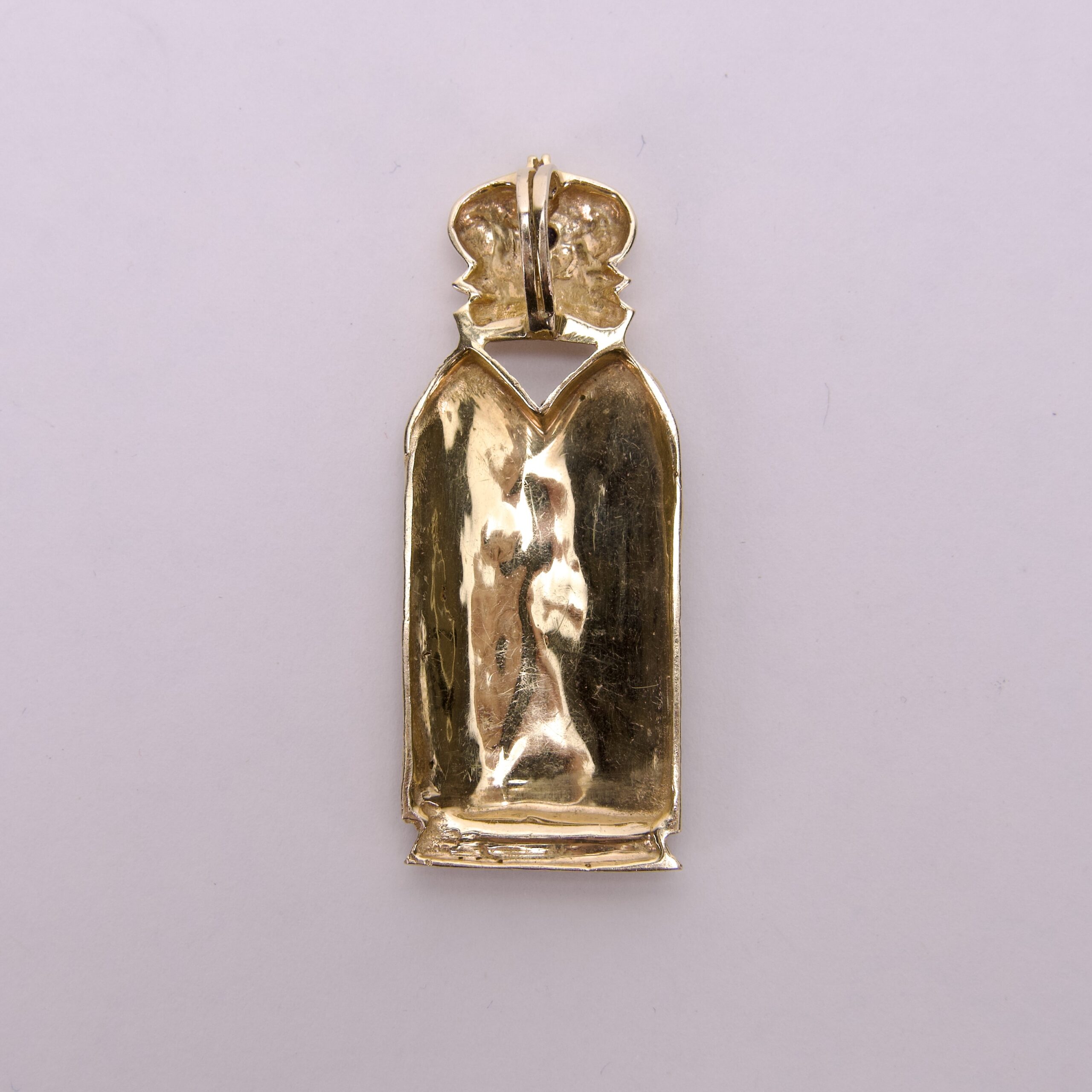 VINTAGE 12k Yellow Gold Judaica 10 Commandments Tablets Pendant - Image 8