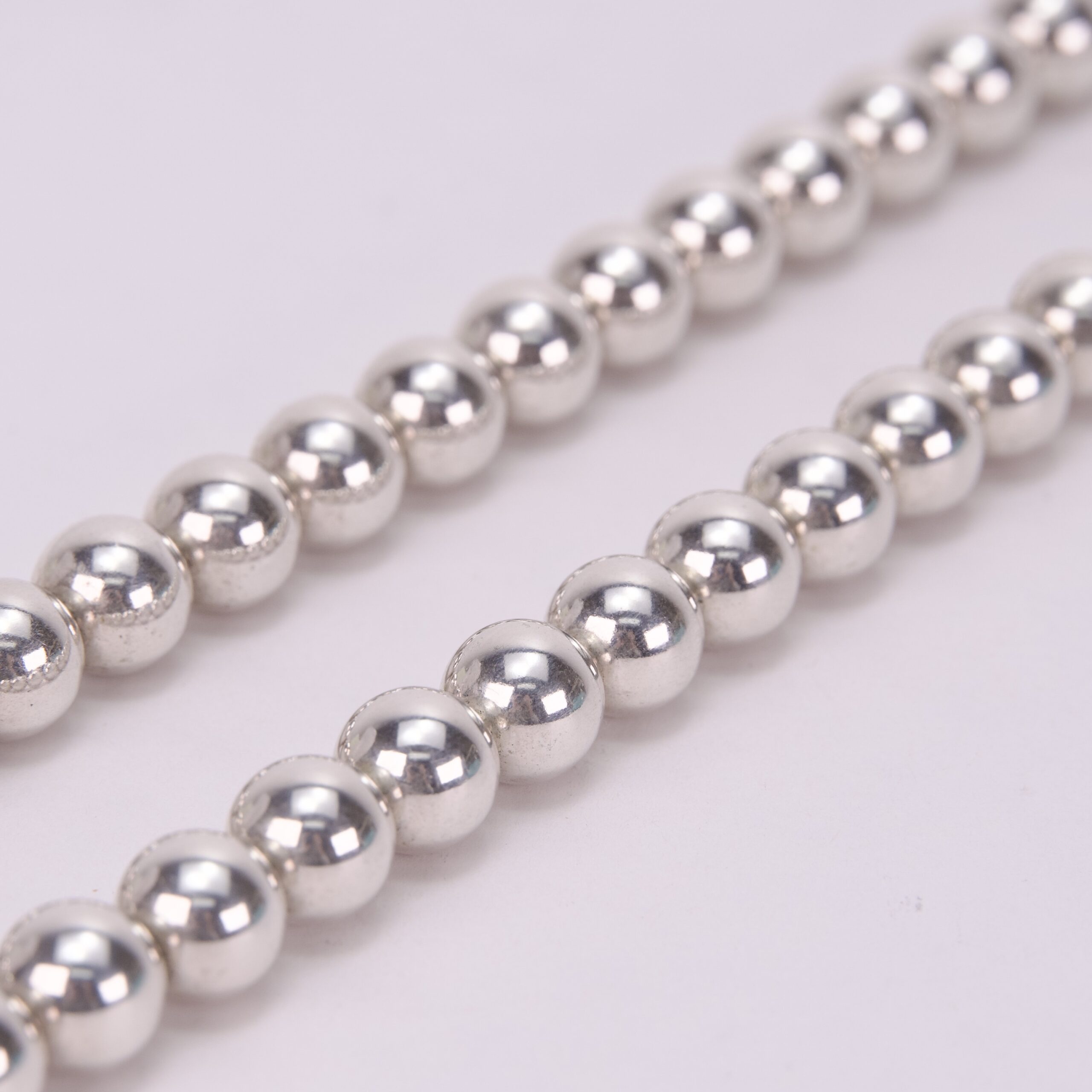 Tiffany & Co. 925 Sterling Silver 10mm Ball Beaded Necklace 18.5'' - Image 3
