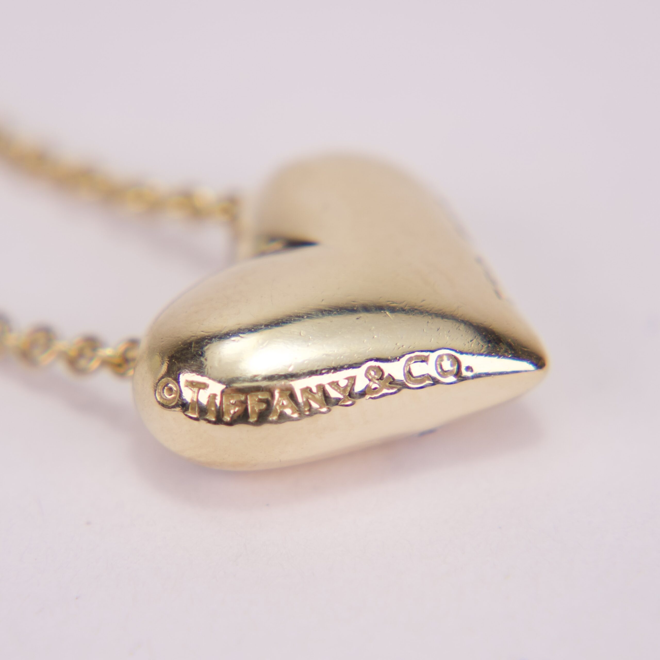 Tiffany & Co. 18k Gold and Platinum Etoile Diamond Puffed Heart Necklace 16'' - Image 7