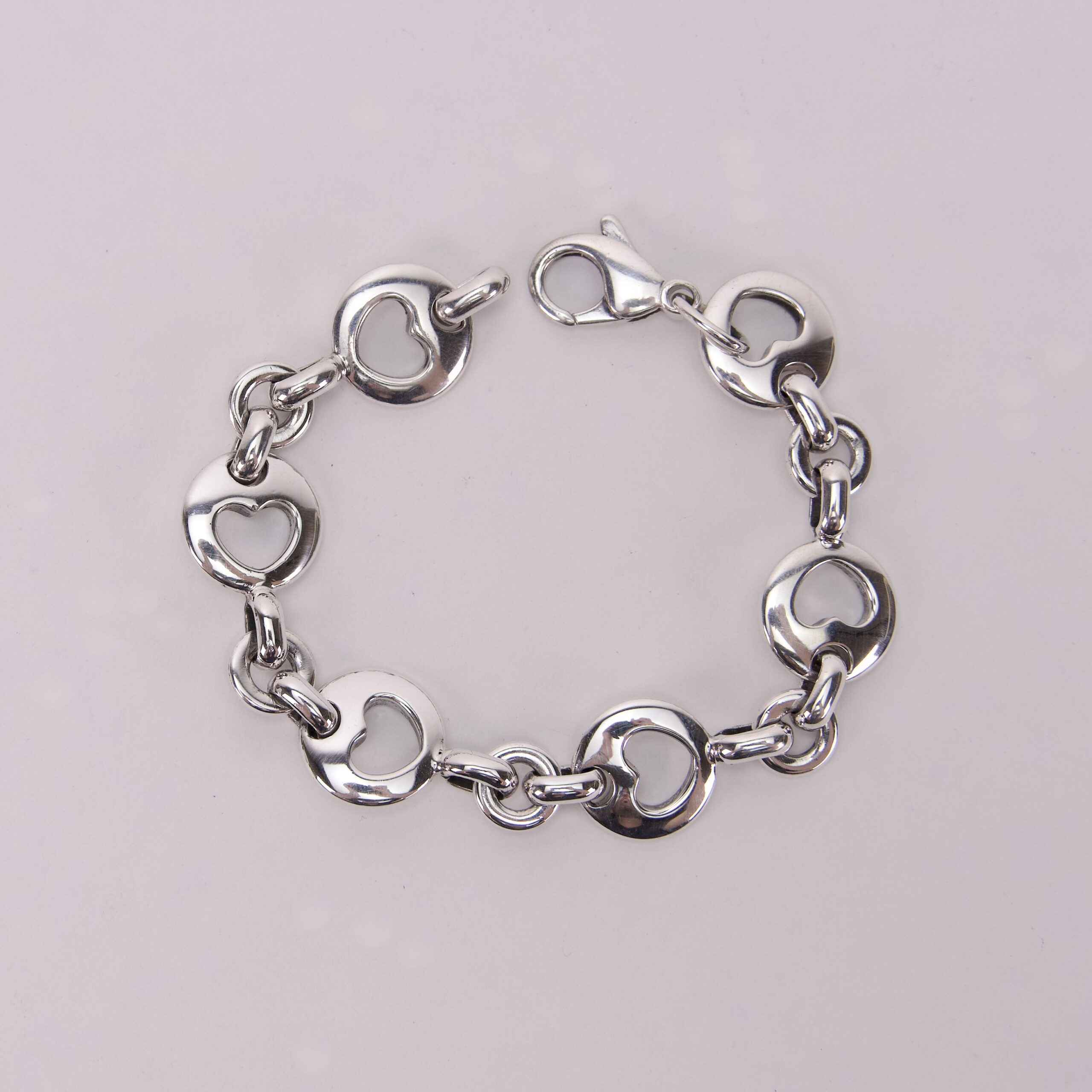 Tiffany & Co. Stencil Heart 1999 Bracelet 7.25''