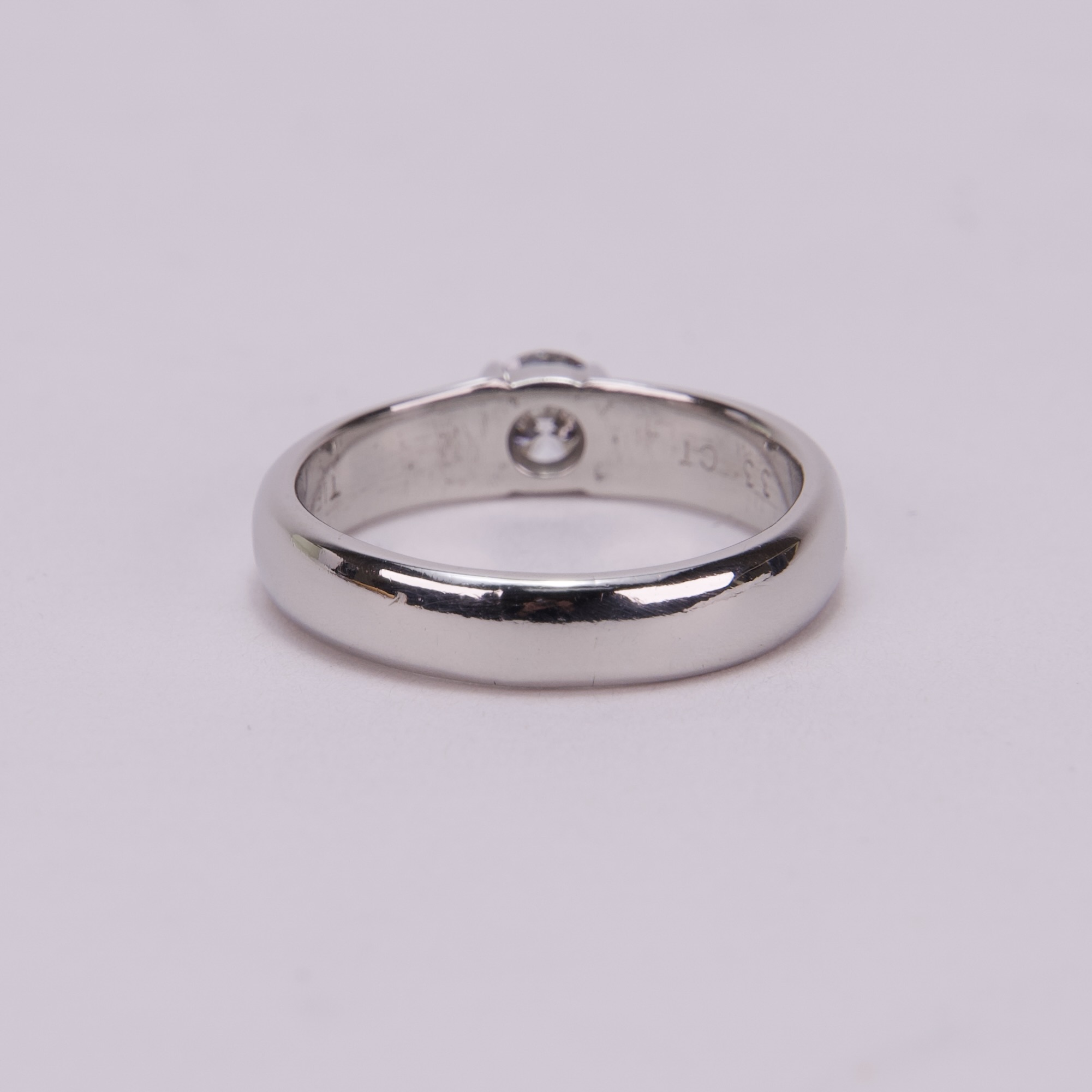 Tiffany & Co. 950 Platinum Etoile .33 Diamond Engagement Ring 5.75'' - Image 7