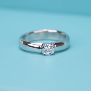 Tiffany & Co. 950 Platinum Etoile .33 Diamond Engagement Ring 5.75''