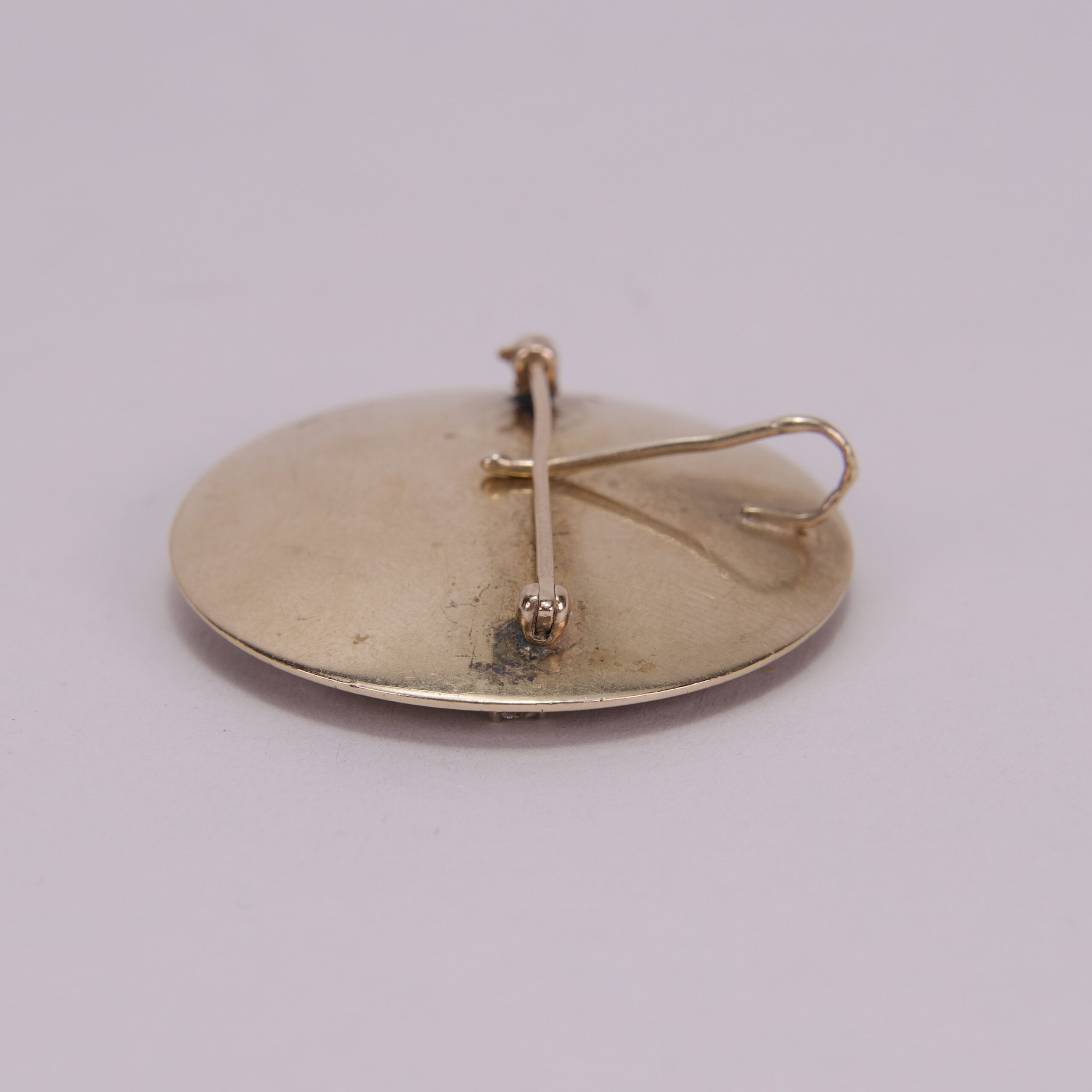 Vintage 14k Yellow Gold Moon and Diamond Stars Pendant Brooch 1.5'' - Image 7