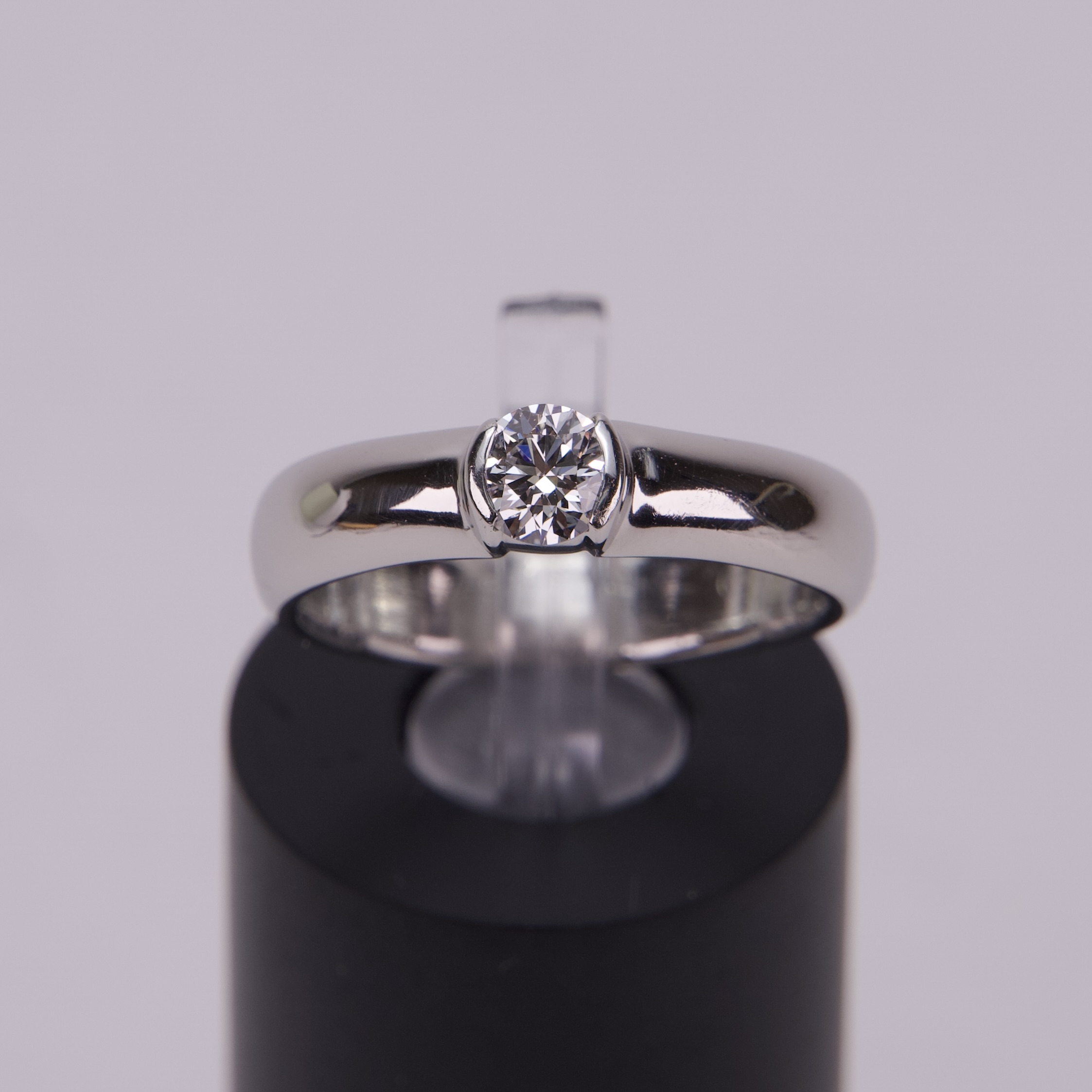 Tiffany & Co. 950 Platinum Etoile .33 Diamond Engagement Ring 5.75'' - Image 2