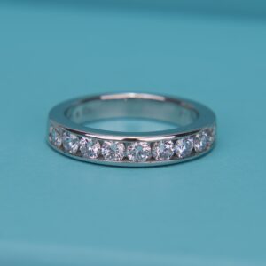 Tiffany & Co. 950 Platinum 9 Diamond 4mm Half Eternity Ring 5.75''