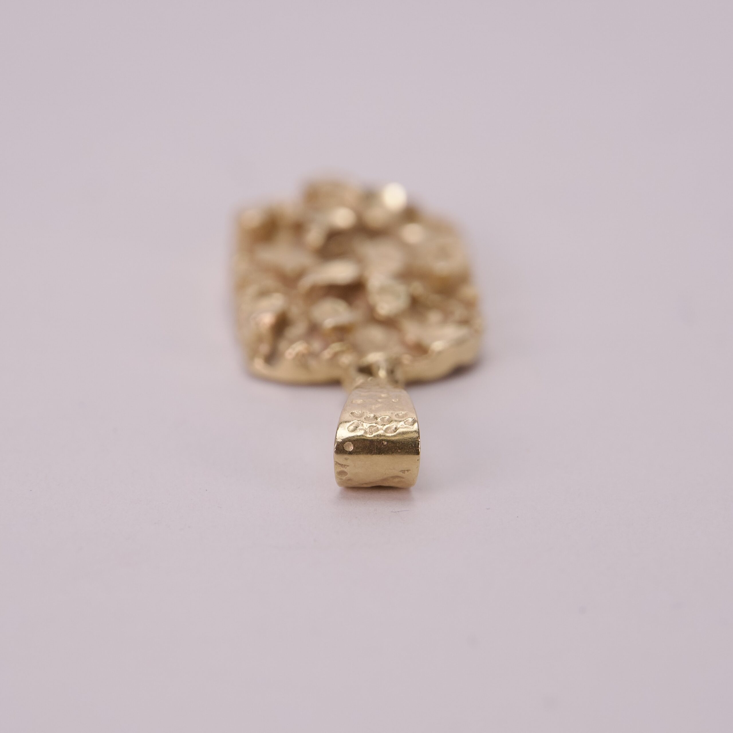 14k Yellow Gold Vintage Nugget Bar Pendant 1.75'' - Image 6