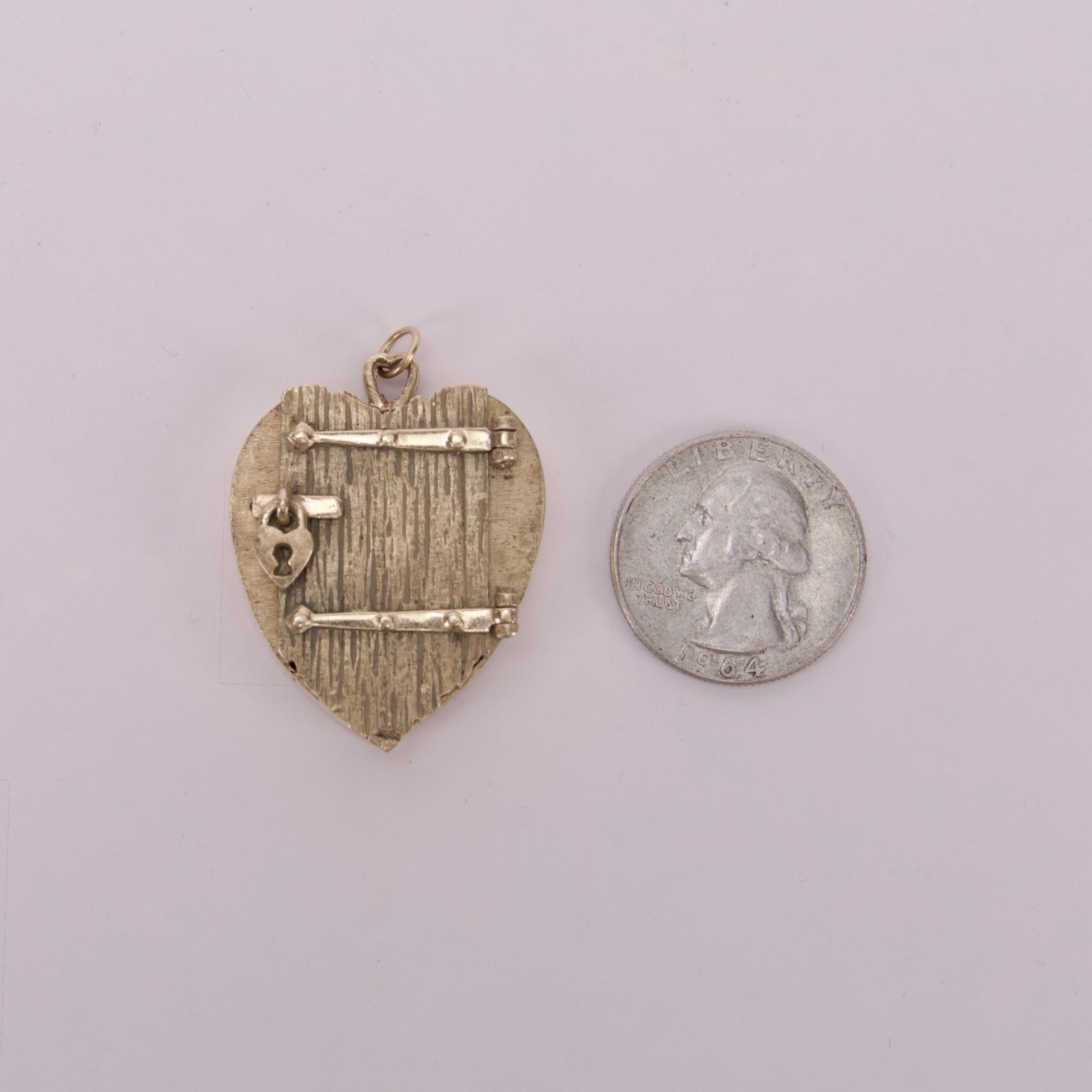 Vintage 14k Yellow Gold "Prisoner Of Love" Large Heart Locket Pendant - Image 10