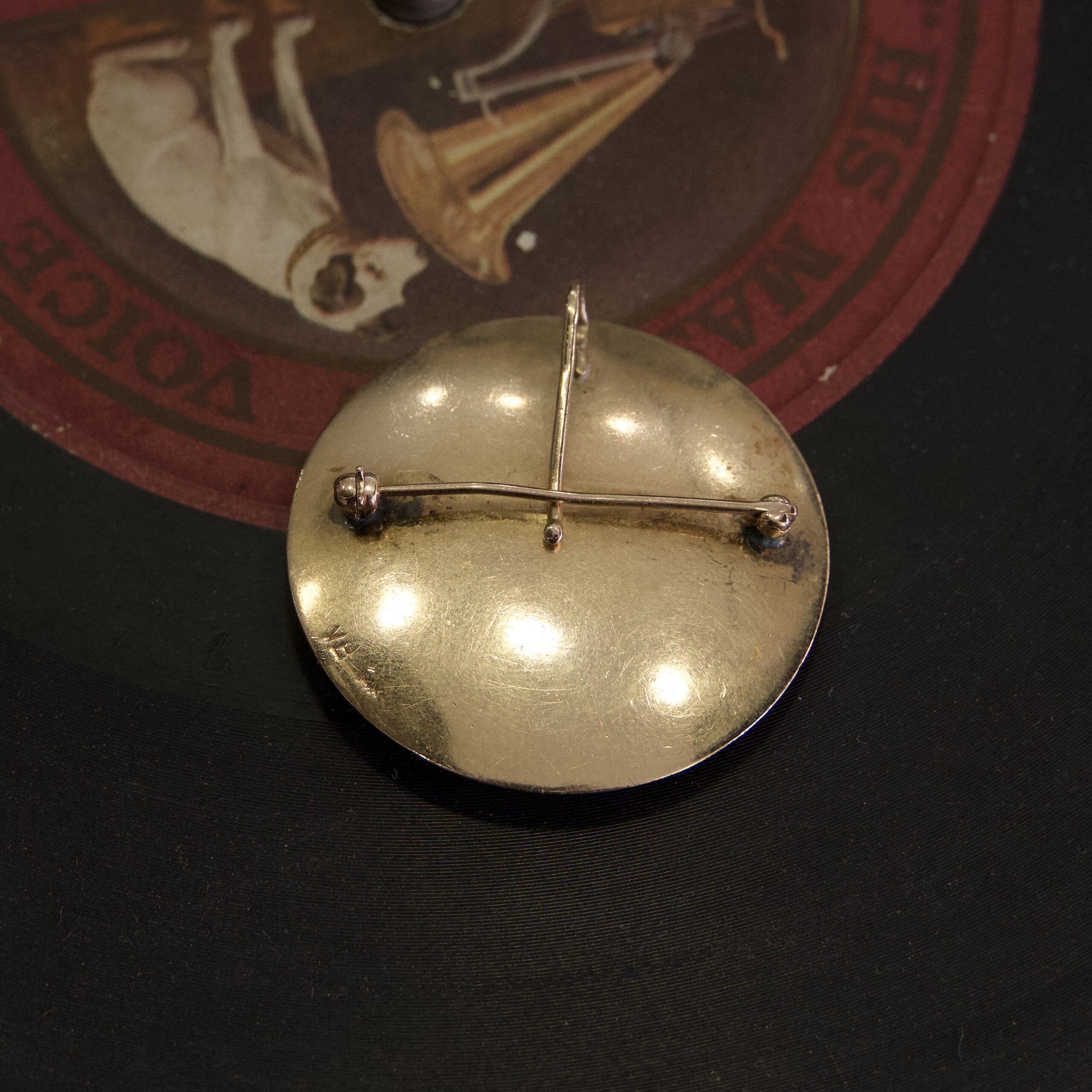 Vintage 14k Yellow Gold Moon and Diamond Stars Pendant Brooch 1.5'' - Image 4