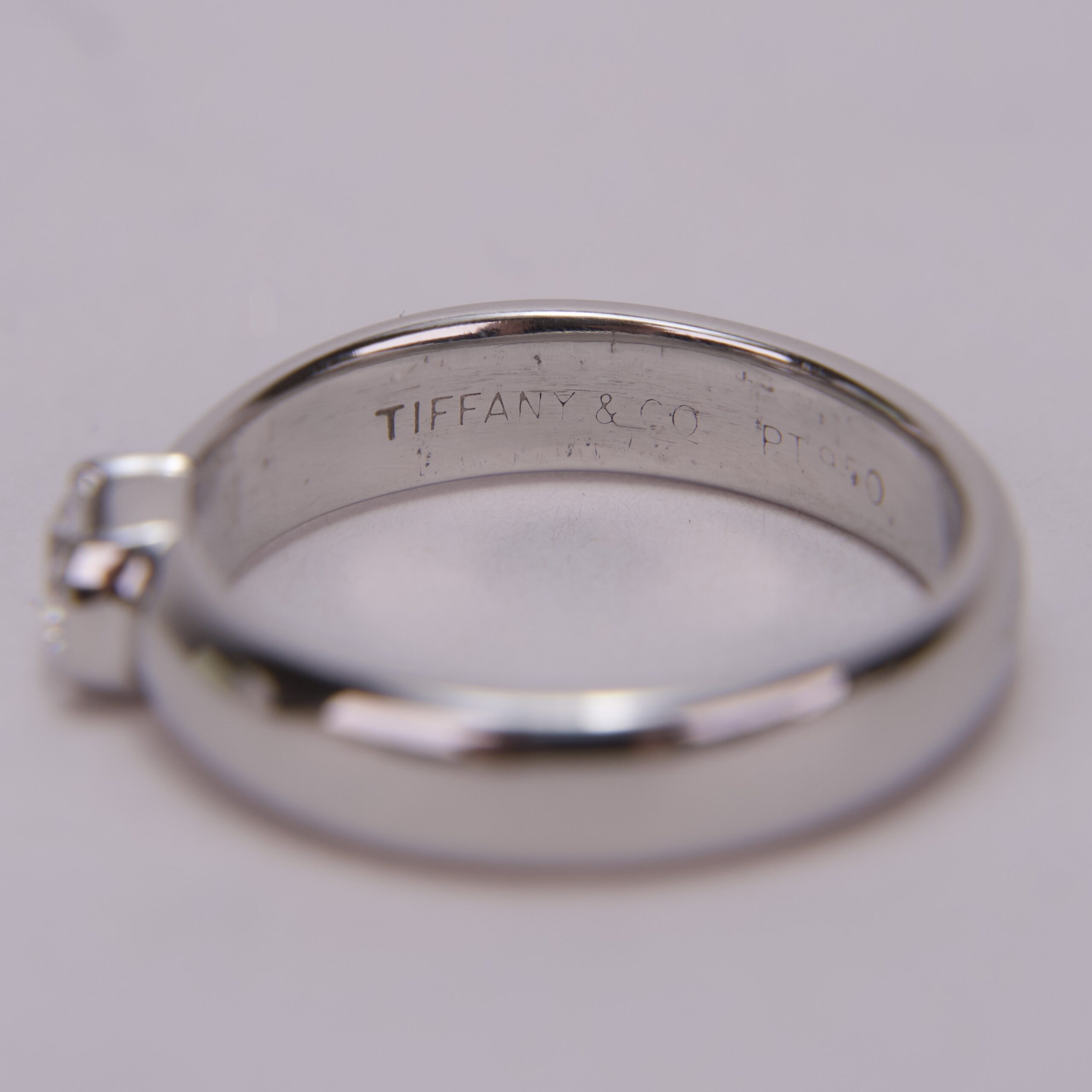Tiffany & Co. 950 Platinum Etoile .33 Diamond Engagement Ring 5.75'' - Image 8