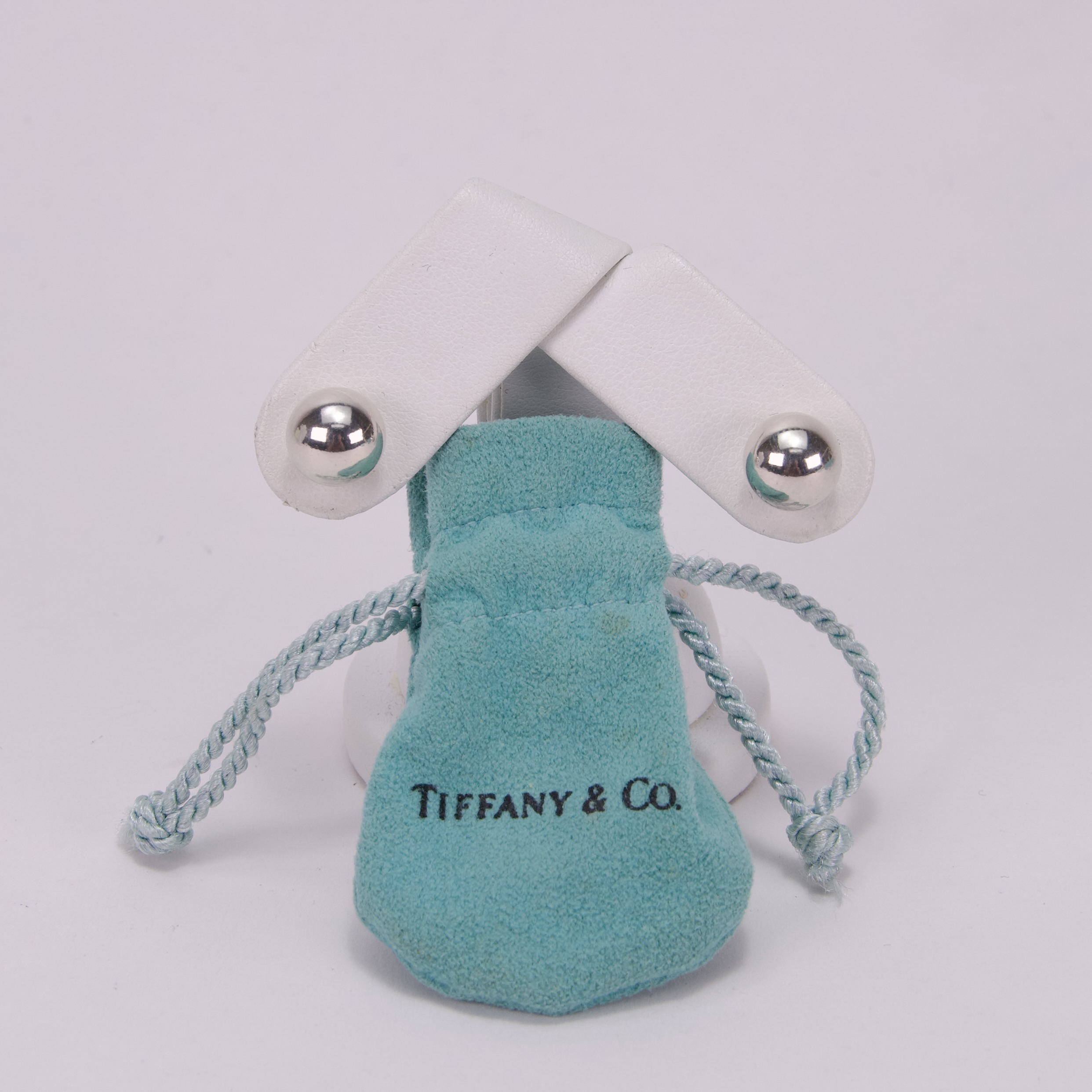 Tiffany & Co. 925 Sterling Silver 10mm Ball Stud Earrings